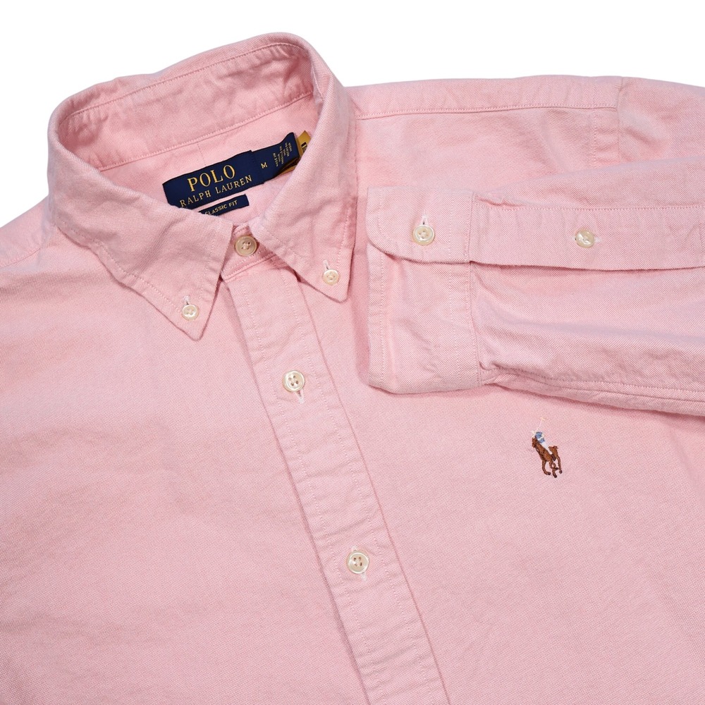 POLO RALPH LAUREN Men's M Pink Flesh Pony Classic Fit Oxford Button Dress Shirt